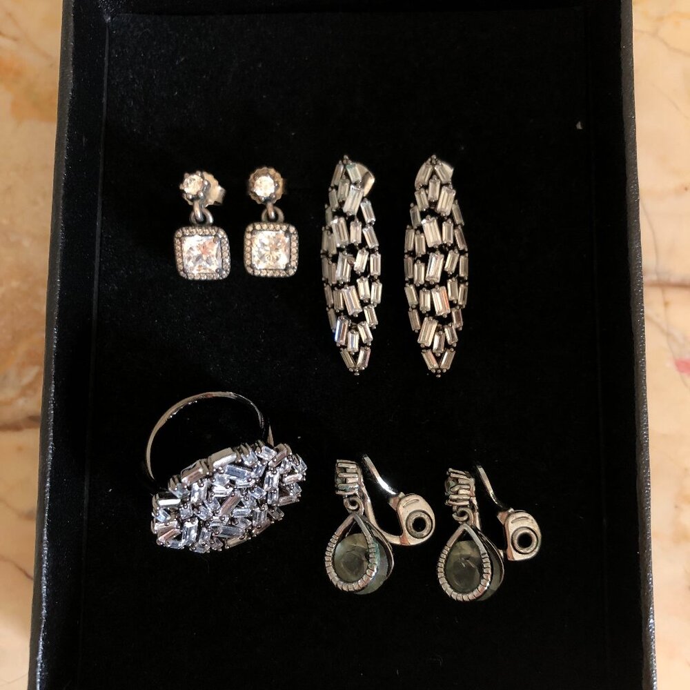 Designer Jewelry Collection (Ring & Earrings) by PANDORA, Theia, & TJG